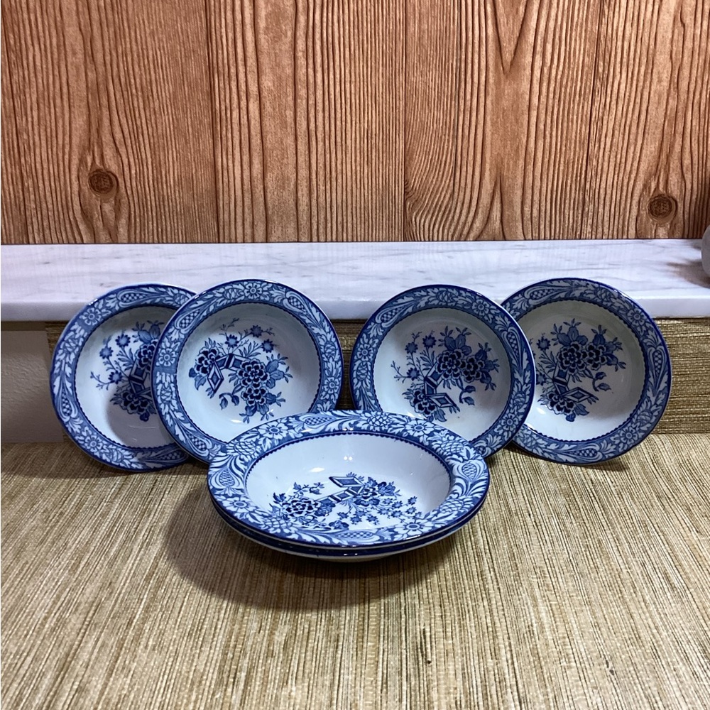 Vintage Wood’s Ware Wincanton Blue Wood’s & Sons Floral Bowl Set